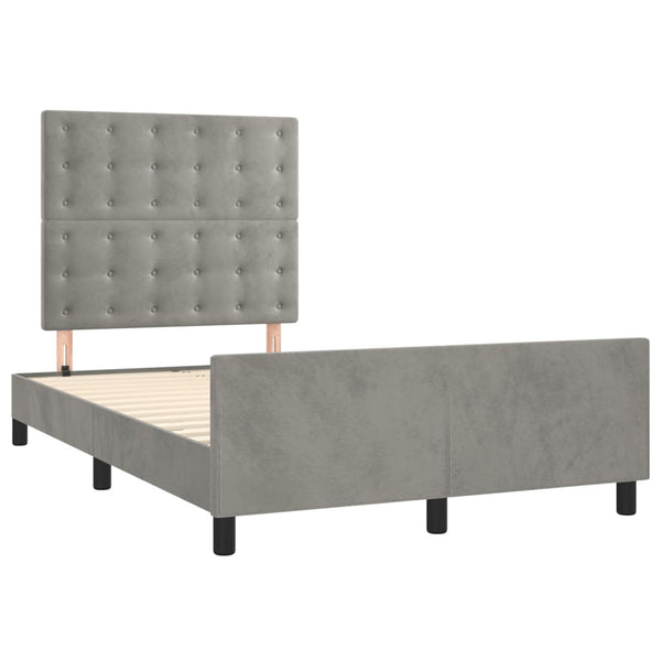 vidaXL Cadre de lit sans matelas gris clair 120x200 cm velours