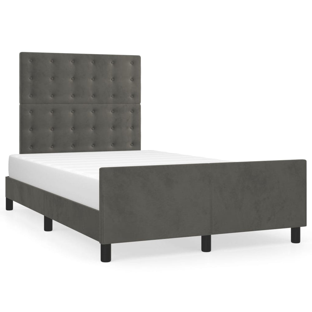 vidaXL Cadre de lit sans matelas Gris foncé 120x200 cm Velours