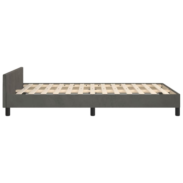 Bettgestell ohne Matratze Dunkelgrau 120x200 cm Samt