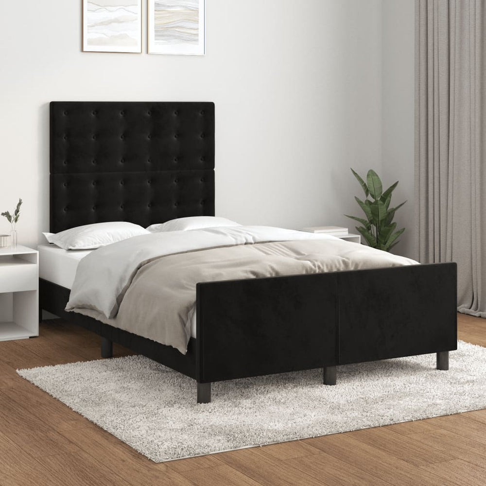 vidaXL Cadre de lit sans matelas Noir 120x200 cm Velours