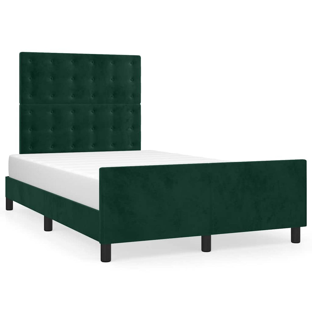 vidaXL Cadre de lit sans matelas Vert foncé 120x200 cm Velours