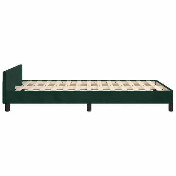 Bettgestell ohne Matratze Dunkelgrün 120x200 cm Samt