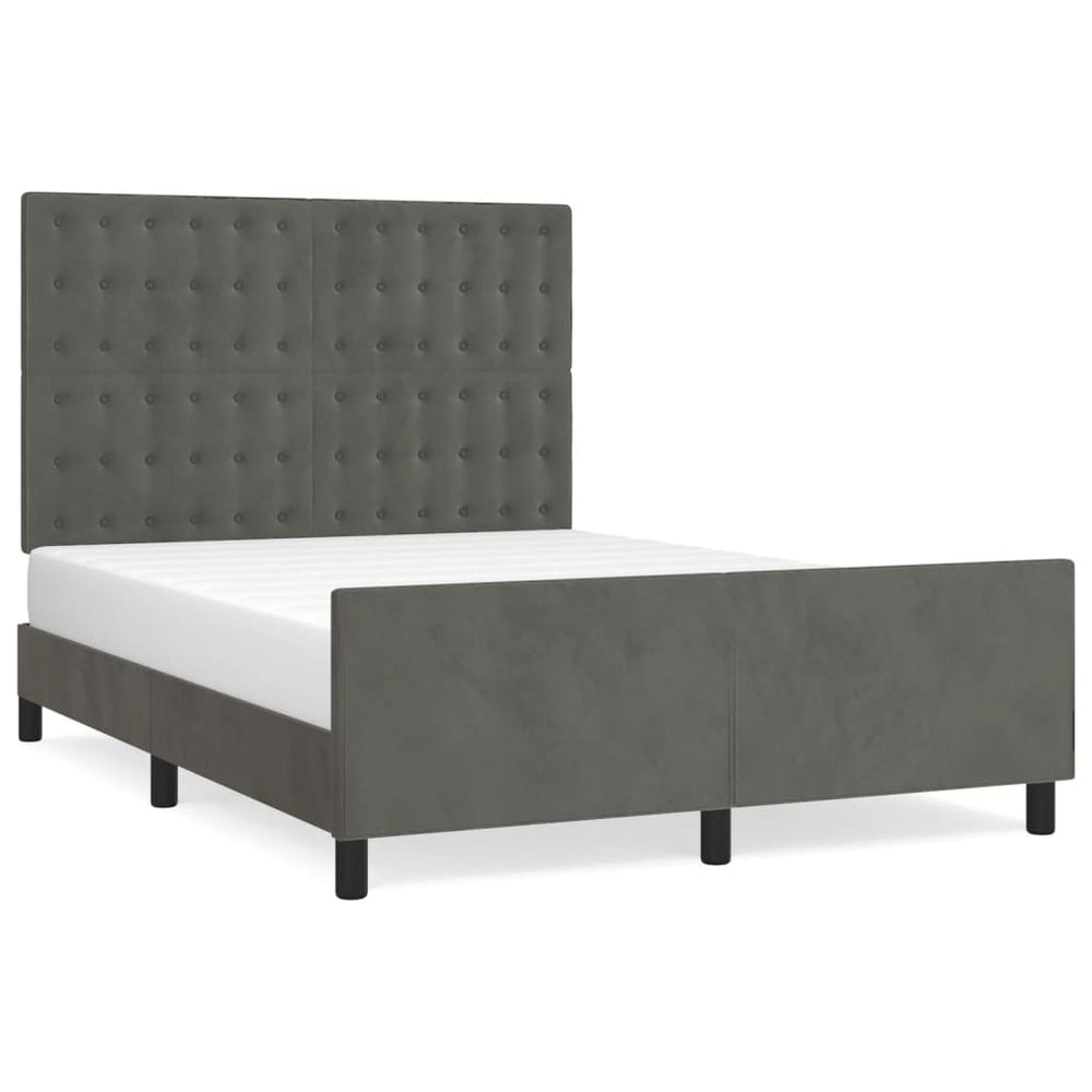 vidaXL Cadre de lit sans matelas Gris foncé 140x190 cm Velours