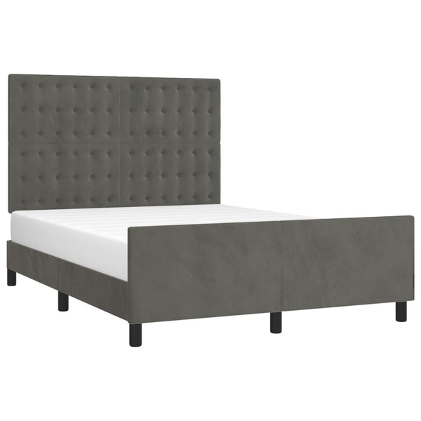 Bettgestell ohne Matratze Dunkelgrau 140x190 cm Samt