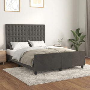 Bettgestell ohne Matratze Dunkelgrau 140x190 cm Samt