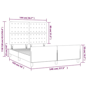 Bettgestell ohne Matratze Dunkelgrün 140x190 cm Samt