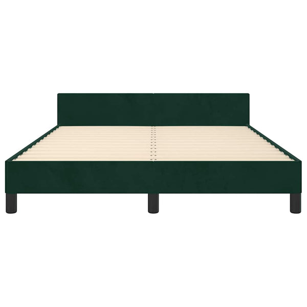 Bettgestell ohne Matratze Dunkelgrün 140x190 cm Samt