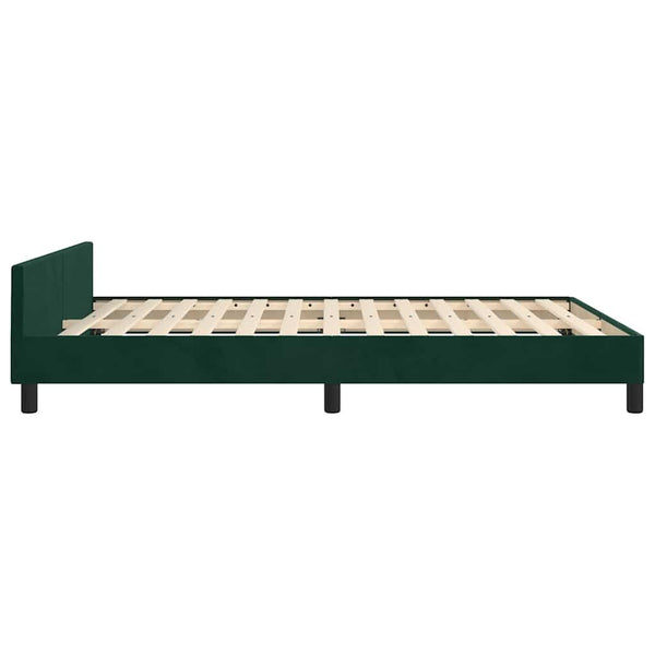 Bettgestell ohne Matratze Dunkelgrün 140x190 cm Samt