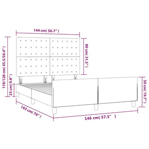 Bettgestell ohne Matratze Dunkelblau 140x190 cm Samt