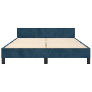 Bettgestell ohne Matratze Dunkelblau 140x190 cm Samt