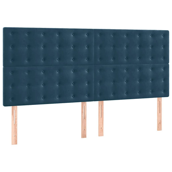 Bettgestell ohne Matratze Dunkelblau 140x190 cm Samt