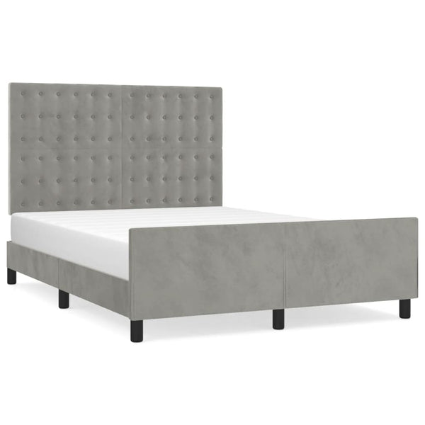 vidaXL Bed Frame without Mattress Light Gray 140x200 cm Velvet