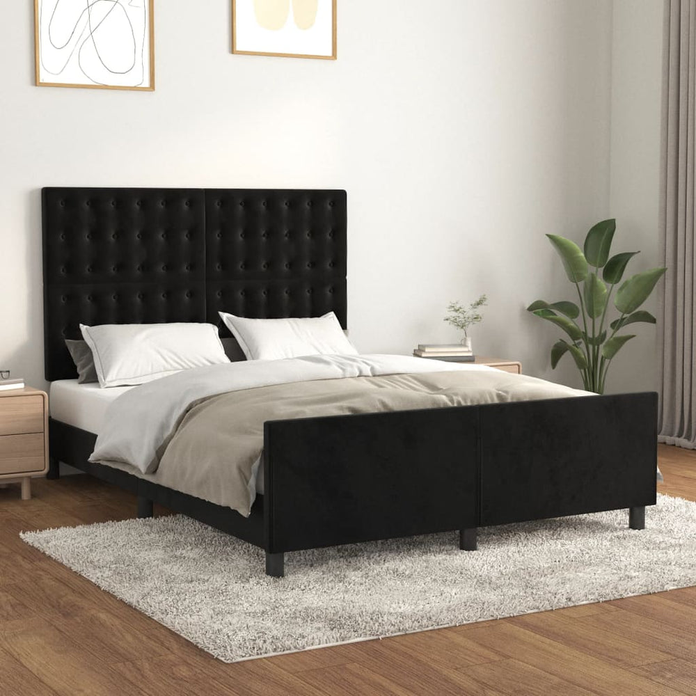 vidaXL Cadre de lit sans matelas noir 140x200 cm velours