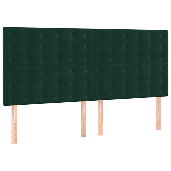 Bettgestell ohne Matratze Dunkelgrün 140x200 cm Samt