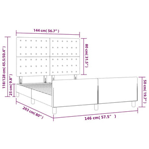 Bettgestell ohne Matratze Dunkelblau 140x200 cm Samt