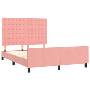 vidaXL Cadre de lit avec tête de lit rose 140x200 cm velours
