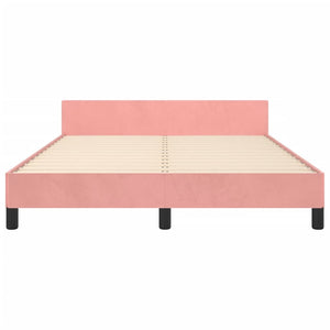 vidaXL Cadre de lit avec tête de lit rose 140x200 cm velours