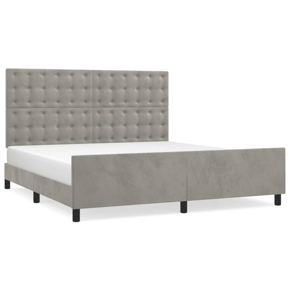 vidaXL Cadre de lit sans matelas Gris clair 160x200 cm Velours