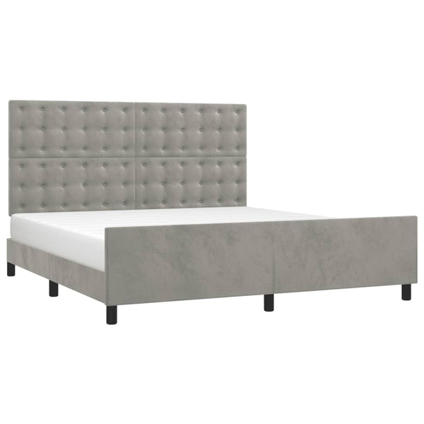 vidaXL Cadre de lit sans matelas Gris clair 160x200 cm Velours