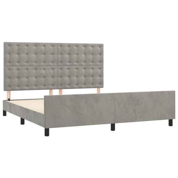 vidaXL Cadre de lit sans matelas Gris clair 160x200 cm Velours