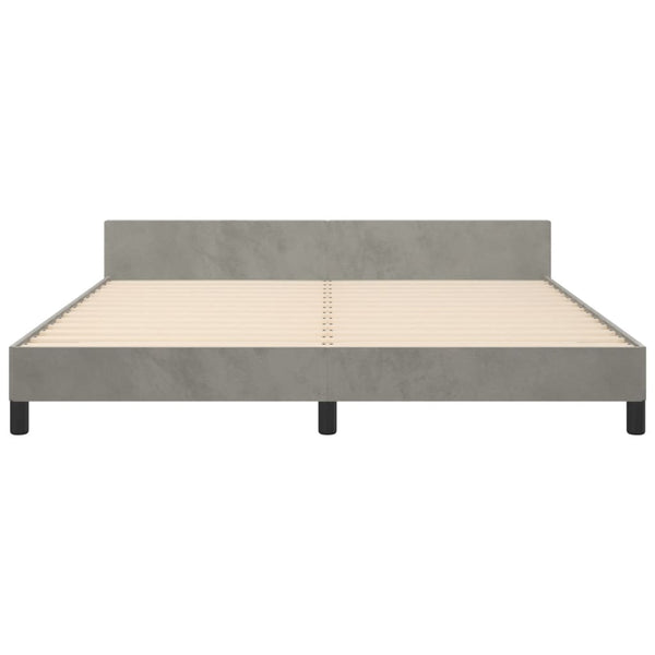 vidaXL Cadre de lit sans matelas Gris clair 160x200 cm Velours