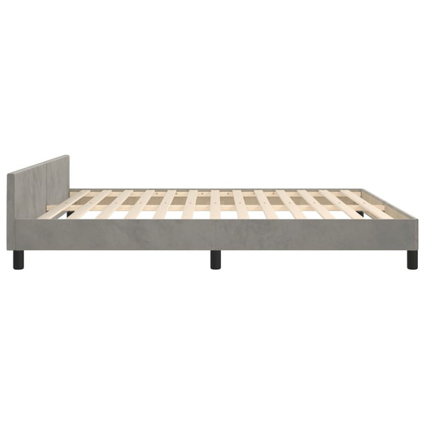 vidaXL Cadre de lit sans matelas Gris clair 160x200 cm Velours