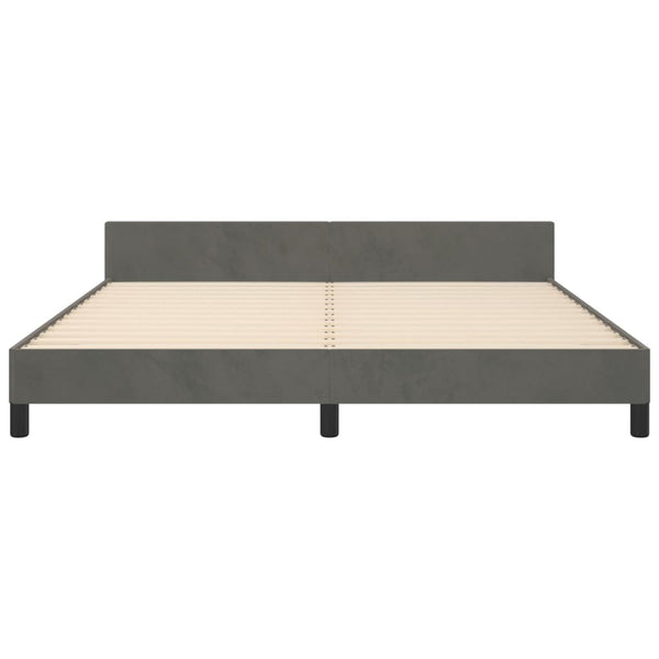 Bettgestell ohne Matratze Dunkelgrau 160x200 cm Samt