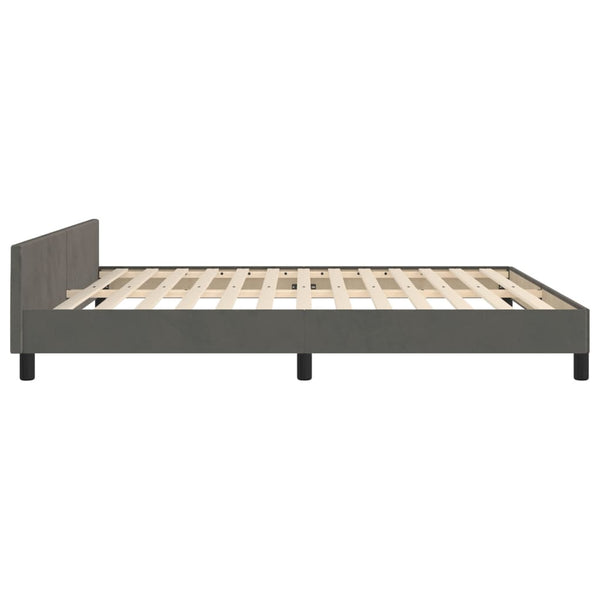 Bettgestell ohne Matratze Dunkelgrau 160x200 cm Samt