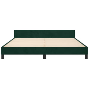 Bettgestell ohne Matratze Dunkelgrün 160x200 cm Samt