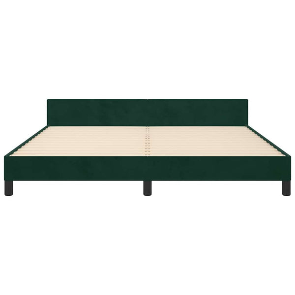 Bettgestell ohne Matratze Dunkelgrün 160x200 cm Samt