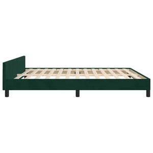 Bettgestell ohne Matratze Dunkelgrün 160x200 cm Samt