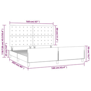 Bettgestell mit Kopfteil Rosa 160x200 cm Samt