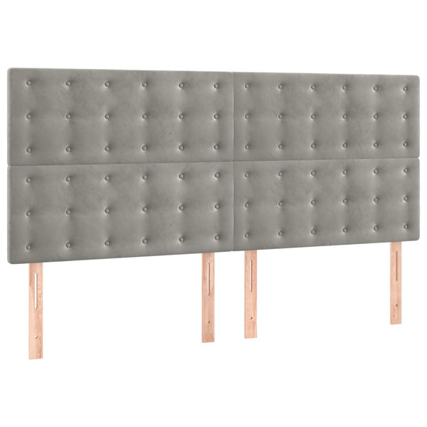 Bettgestell mit Kopfteil Hellgrau 180x200 cm Samt