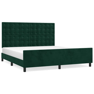 vidaXL Cadre de lit avec tête de lit vert foncé 180x200 cm Velours