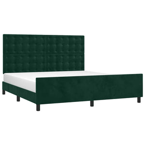 vidaXL Cadre de lit avec tête de lit vert foncé 180x200 cm Velours