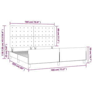 vidaXL Cadre de lit avec tête de lit vert foncé 180x200 cm Velours