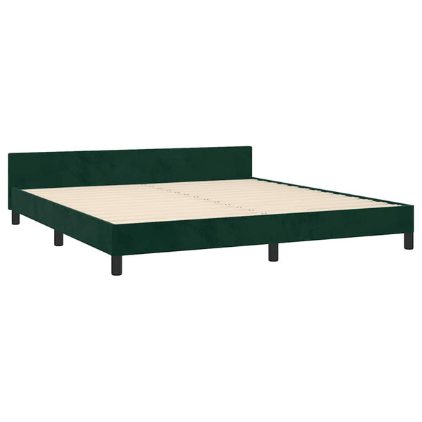 vidaXL Cadre de lit avec tête de lit vert foncé 180x200 cm Velours