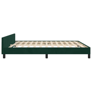 vidaXL Cadre de lit avec tête de lit vert foncé 180x200 cm Velours