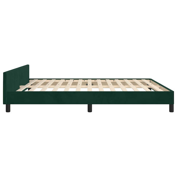 vidaXL Cadre de lit avec tête de lit vert foncé 180x200 cm Velours