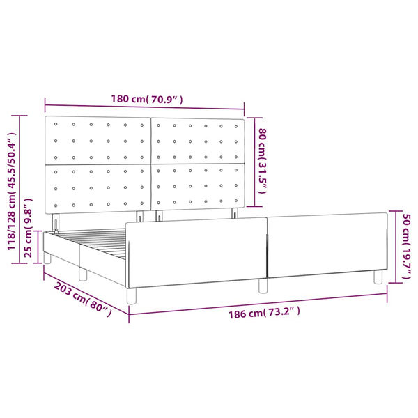 Bettgestell mit Kopfteil Dunkelblau 180x200 cm Samt