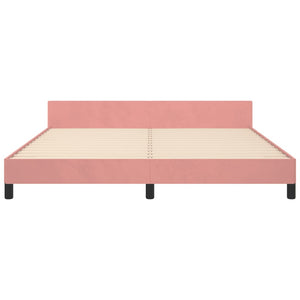vidaXL Cadre de lit avec tête de lit rose 180x200 cm velours