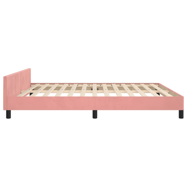 vidaXL Cadre de lit avec tête de lit rose 180x200 cm velours