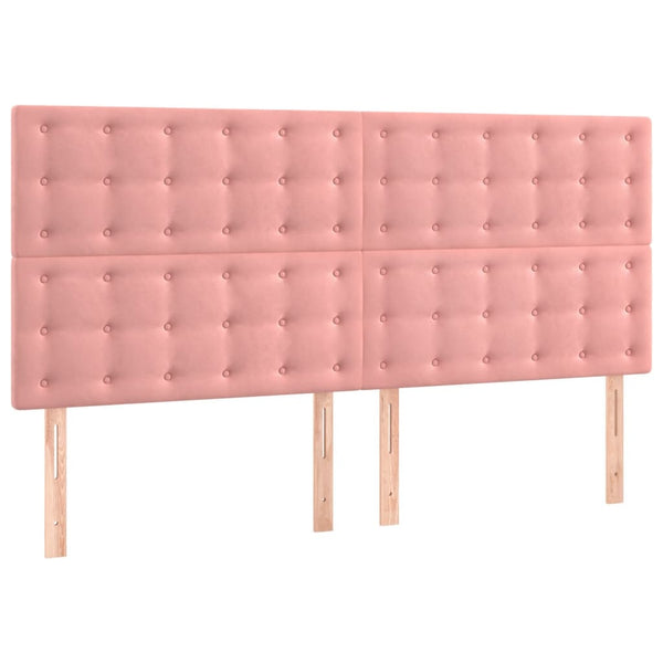vidaXL Cadre de lit avec tête de lit rose 180x200 cm velours