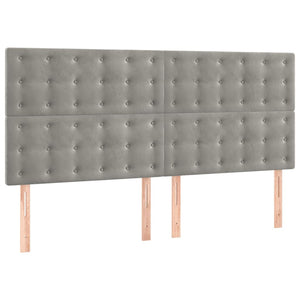 vidaXL Cadre de lit sans matelas gris clair 200x200 cm velours
