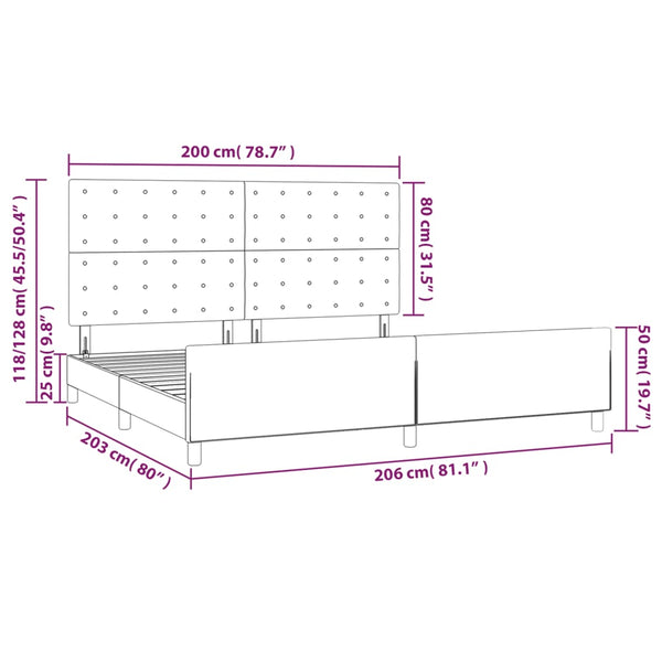 Bettgestell ohne Matratze Dunkelgrau 200x200 cm Samt