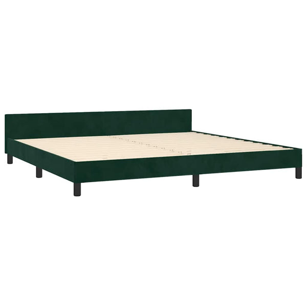 Bettgestell ohne Matratze Dunkelgrün 200x200 cm Samt