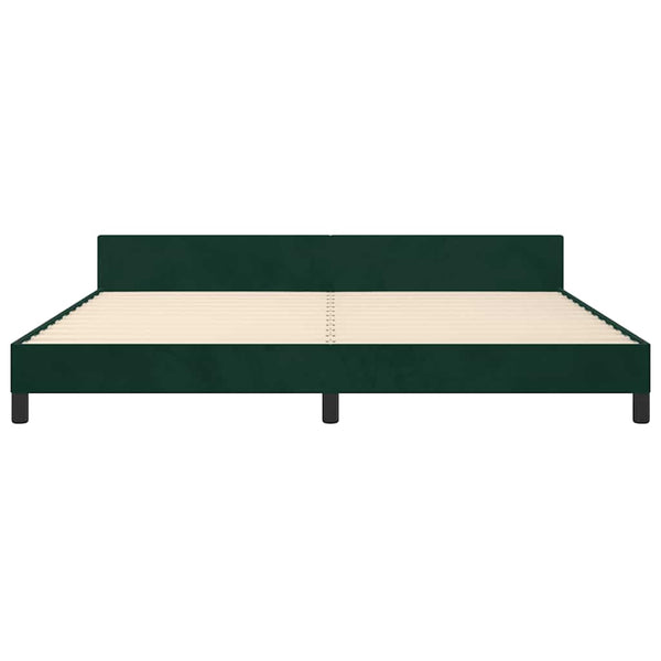 Bettgestell ohne Matratze Dunkelgrün 200x200 cm Samt