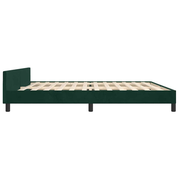 Bettgestell ohne Matratze Dunkelgrün 200x200 cm Samt