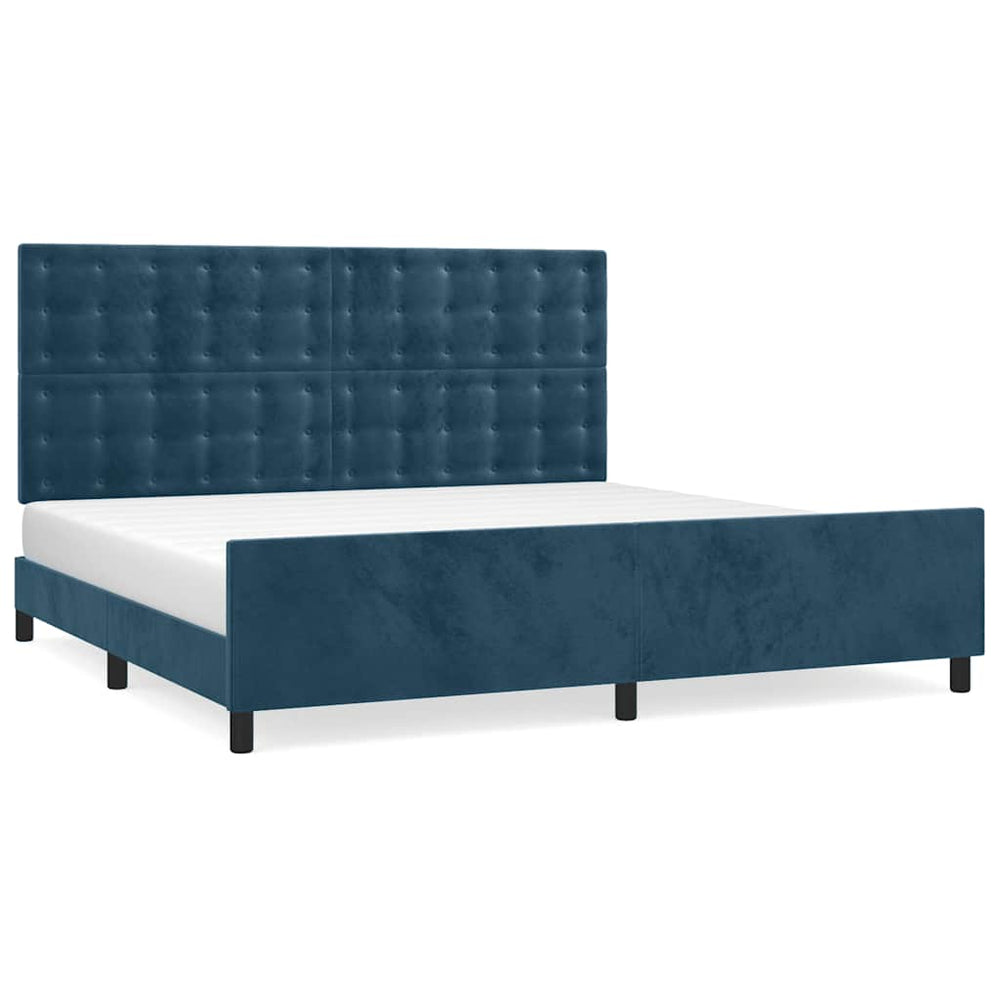 vidaXL Cadre de lit sans matelas Velours bleu foncé 200x200 cm