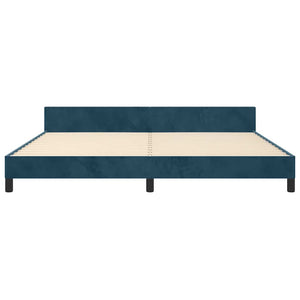 Bettgestell ohne Matratze Dunkelblau 200x200 cm Samt